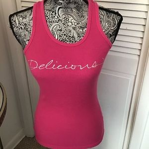 BEAUTY RUSH DELICIOUS PINK RIBBED TANK TOP OS